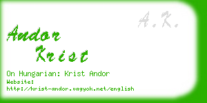 andor krist business card